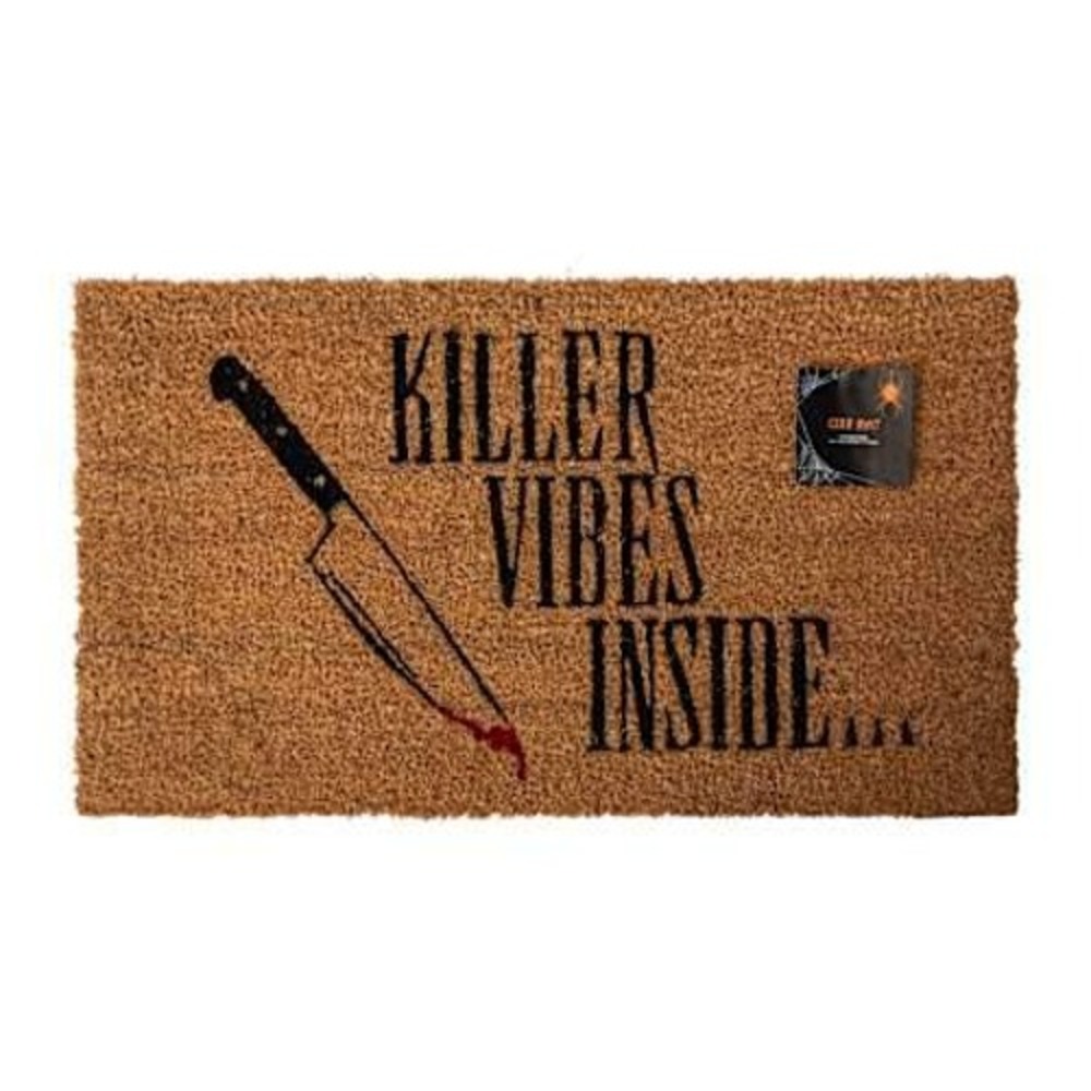 Doormat KILLER VIBES 28x16 Halloween Horror Scary Movie Slasher Goth Outdoor Rug